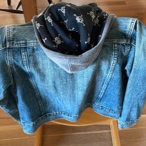 Gap Kids Jean jacket, lined hood